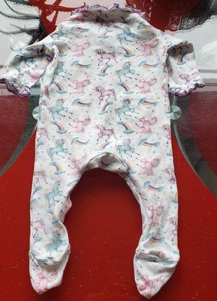 Powell craft слип человечек комбинезон новорожденной девочке 0-3-6м 56-62-68см единороги6 фото