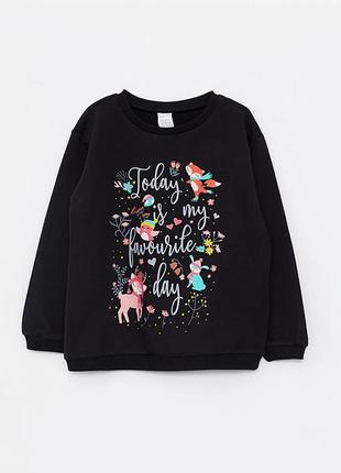 1-2/2-3/3-4/4-5 р новый фирменный свитшот батник кофта толстовка девочке с принтом lc waikikiki