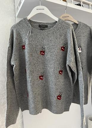 Крутой новогодний свитер батал primark