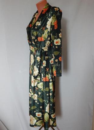 Бархатное платье в цветочный принт kaleidoscope (размер 14-16)2 фото