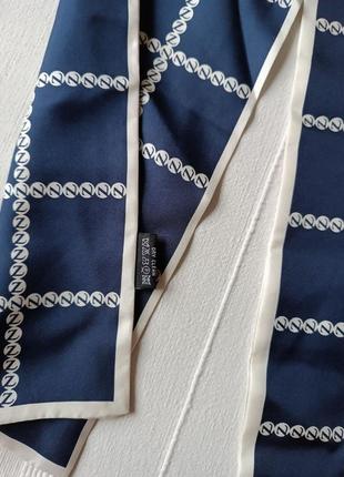 Синій шарф подвійний шовк 100% італія3 фото