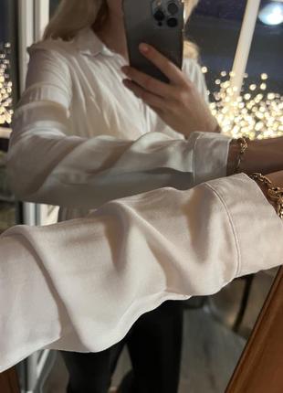 Нова біла сорочка блузка з бусінами2 фото