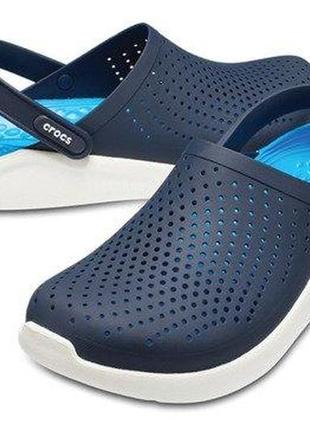 Кроксы подростковые crocs literide clog navy/white