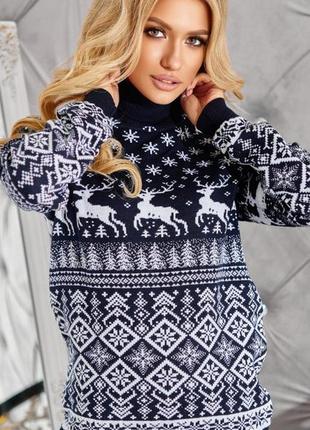 Новинка! светр з оленями жіночий
