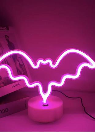 Настільний неоновий нічник рожевий єдиноріг/світильник/лампа єдиноріжок