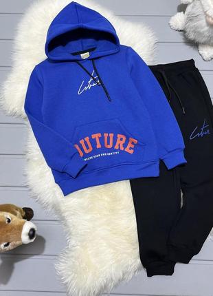 🐨теплый костюм трехнитка на флисе турция