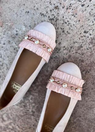 Милі витончені високоякісні пастельні балетки viva la vida /іспанія/ з натуральної замші