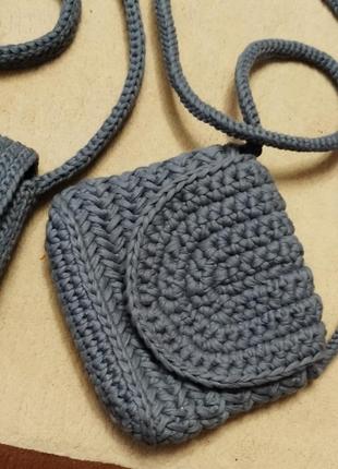 Сумка кроссбоди вязаная на плечо на ручке сумочка клатч кросс боди плетеная