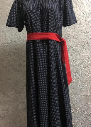 Длинное платье в пол с красным поясом ❤️❤️❤️5 фото