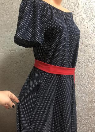 Длинное платье в пол с красным поясом ❤️❤️❤️3 фото