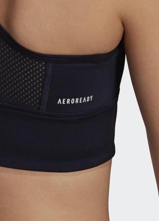 Adidas спортивный укороченный топ лиф бюст бра с 3 полосками farm rio aeroready4 фото