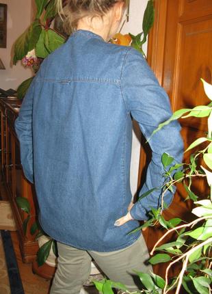 Туника рубашка c бантом джинсовая блуза tom tailor р. s3 фото