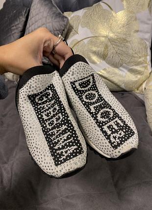Кроссовки в стразах в стиле дольче габана dolce &amp; gabbana
