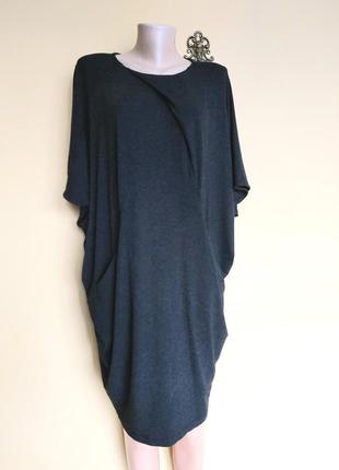 Сіре брендове плаття,туніка,,сукня ,кокон ,кишені3 фото