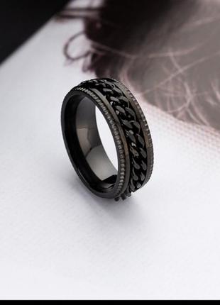 Чоловіче чорне кольцо кільце мужское перстень унісекс5 фото