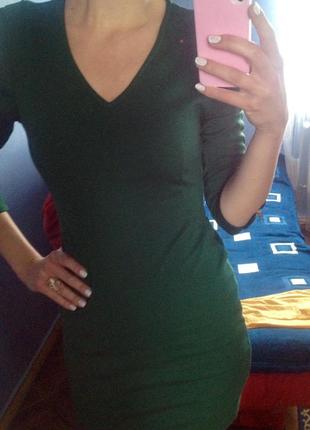 Платье футляр. шикарна зелена сукня