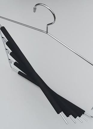 Плечики вешалки тремпеля для брюк металлические в поролоновом покрытии лестница 5-ти ярусная, длина 40 см5 фото