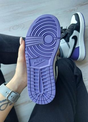 Кросівки жіночі nike air jordan 1 retro purple black8 фото