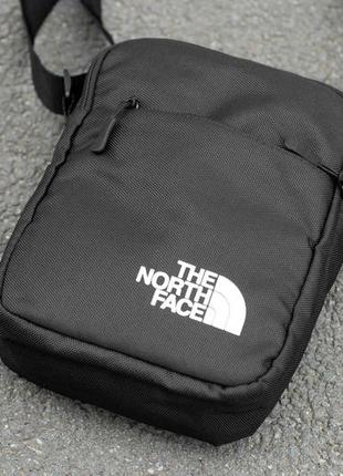 Мужская спортивная барсетка the north face gym черная тканевая сумка через плечо мессенджер, планшет9 фото