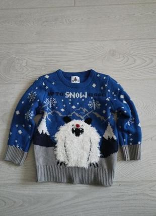 Новогодний рождественский светер джемпер реглан на 3-4 года5 фото