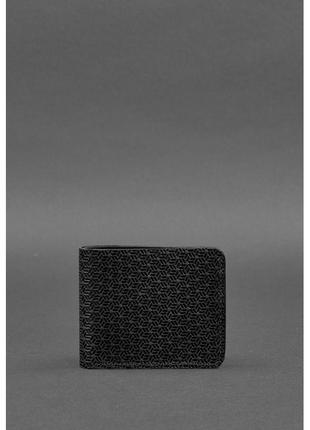 Мужское кожаное портмоне 4.1 (4 кармана) черное карбон