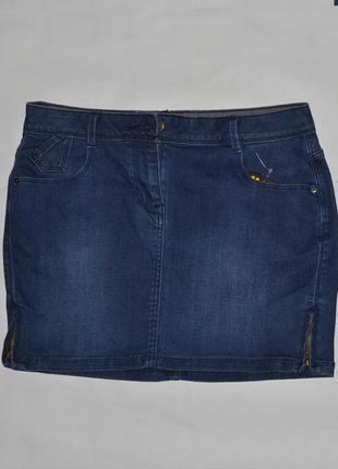 Джинсовая мини юбка с разрезами на змейке от jbc