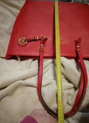 Красная сумка michael kors размер - large l10 фото