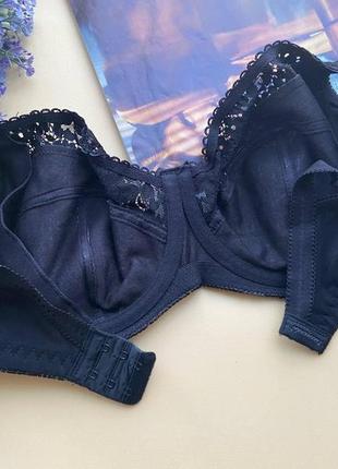 Ажурный черно-белый классический бюстгальтер большого размера без поролона на чашку f