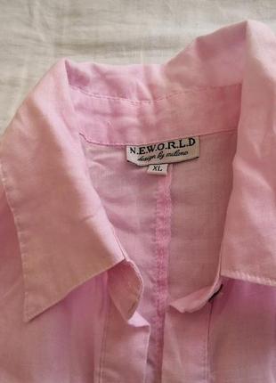 Розовая рубашка с коротким рукавом2 фото