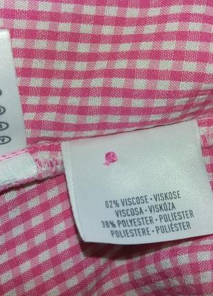 Вискозная блуза в розовую клетку,46-50разм.,canda,пог-56см..4 фото