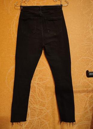 Чорні джинси скіні,з рваними колінами та тороками в низу,🔥2 фото