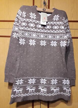 Туніка з оленями / кофта тепла / туніка
