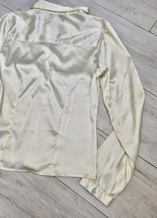 Атласная блуза блузка цвета слоновой кости7 фото