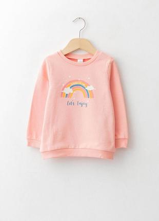 4-5 лет 104 - 110 см новый фирменный свитшот батник кофта толстовка девочке с принтом lc waikiki