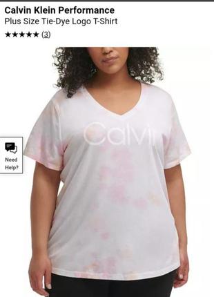 Calvin klein оригинал zara mango tommy h&m хлопковая удлиненная футболка батал в расцветке тай дай р.xl
