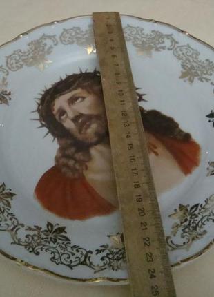 Красивая коллекционная тарелка иисус христос фарфон чехословакия №8515 фото