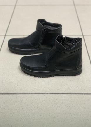 Чоловічі чоботи чкіряні з блисковкою