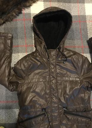 Женская куртка , парка , ветрочка , george , под коричневую кожу2 фото