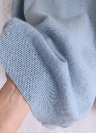 Стильный шерстяной голубой кардиган на пуговицах шерсть альпака4 фото