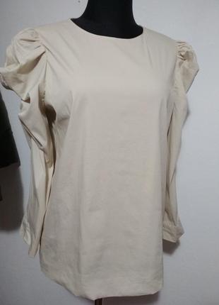Фирменная котоновая базовая блуза роскошного кроя cos5 фото