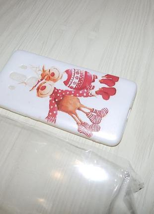 Чехол для huawei mate 10 pro зимний , новогодний принт олени
