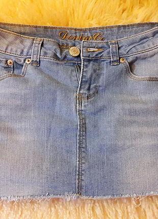 Короткая джинсовая юбочка# denim co