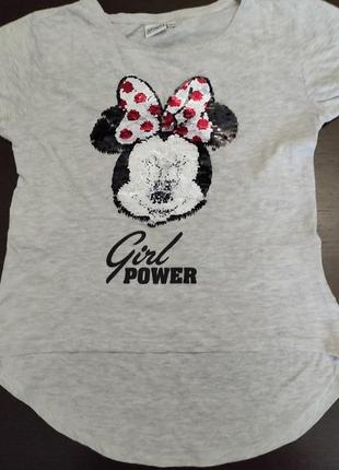 Футболка disney minnie mouse 134-140р с паетками