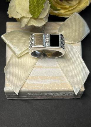 Срібна чоловіча печатка з золотою пластиною, 19 розмір
