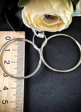 Серебряные серьги кольца, 925 проба, 3 см2 фото
