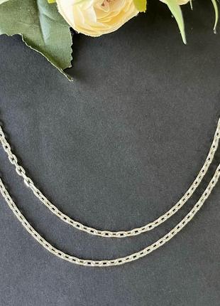 Серебряная цепочка, якорное плетение размер 50 см