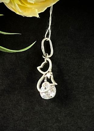 Кулон серебряный кот, 925 проба