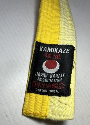 Пояс kamikaze, japan karate, для кімоно, довжина 230 см, стан дуже гарний3 фото