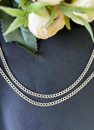 Серебряная цепочка, панцирное плетение размер 50 см