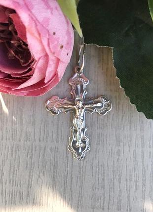 Крестик серебряный светлый 925 проба